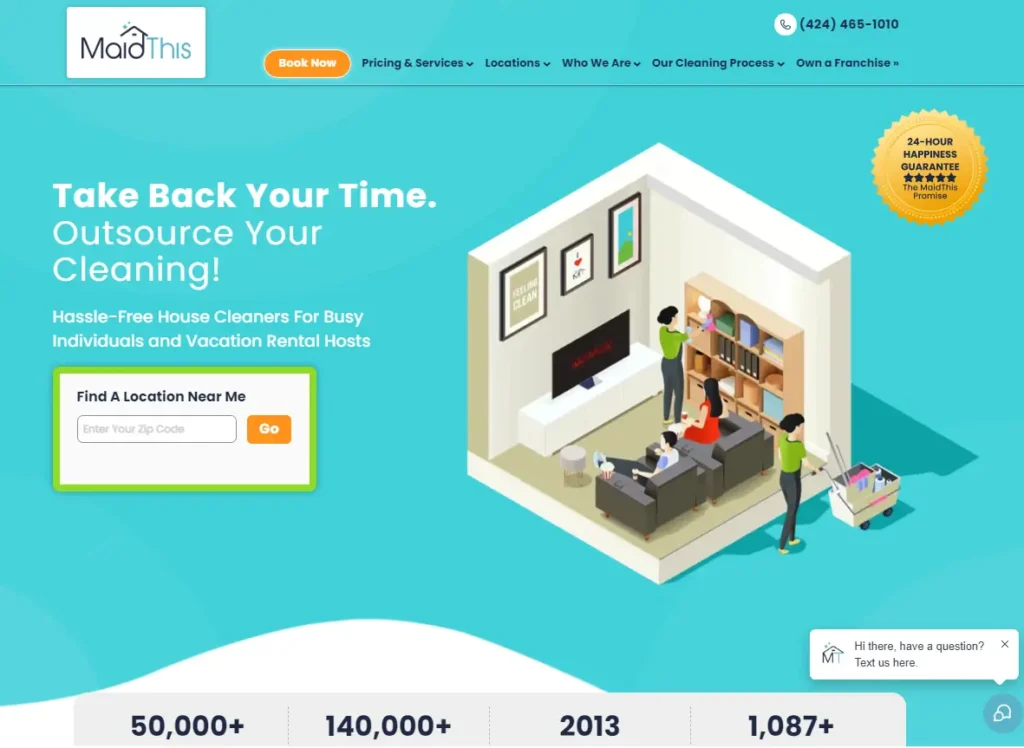 A company providing cleaning services online.