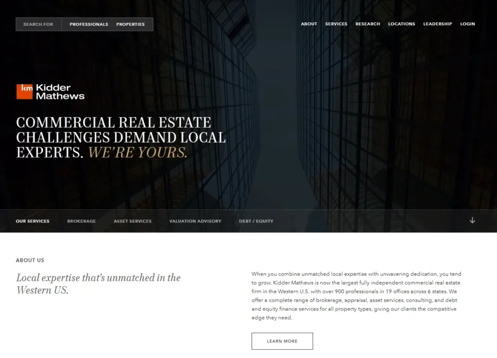 Kidder providing real estate services.